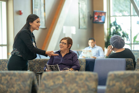 greeting in waiting area